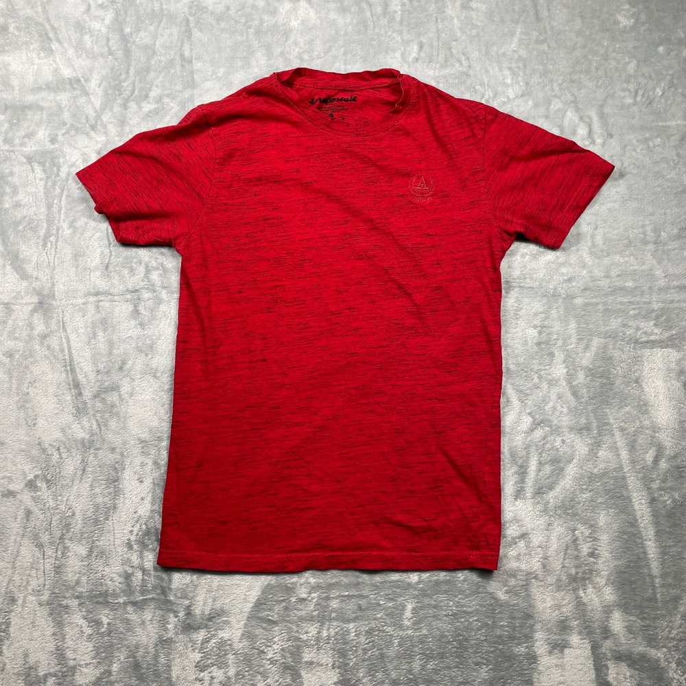 Aeropostale Mens Red Heathered Graphic T Shirt Short Sleeve Crew Neck S